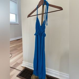 Cobalt blue halter top dress